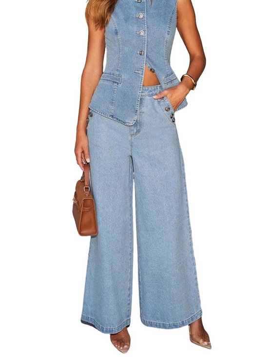 Denim - Light Blue Wide-Leg Women’s Jeans